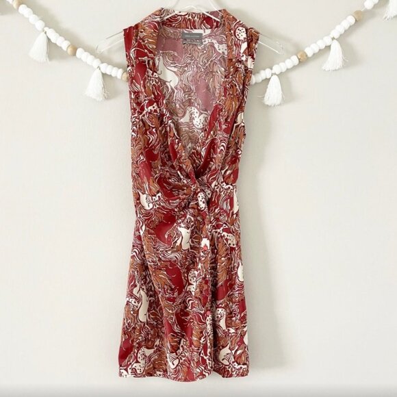 Urban Outfitters Deja Sleeveless Button-Front Wrap Dress Size Small - Picture 2 of 9